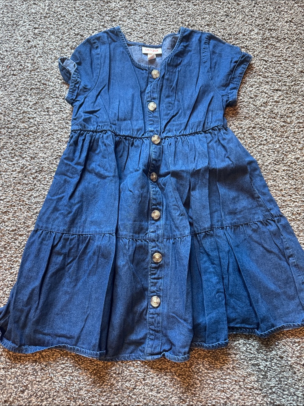 Cat & Jack Denim Button-Midnight Blue Kids Dress